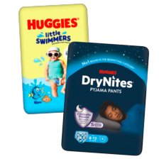 Huggies drynites en little swimmers